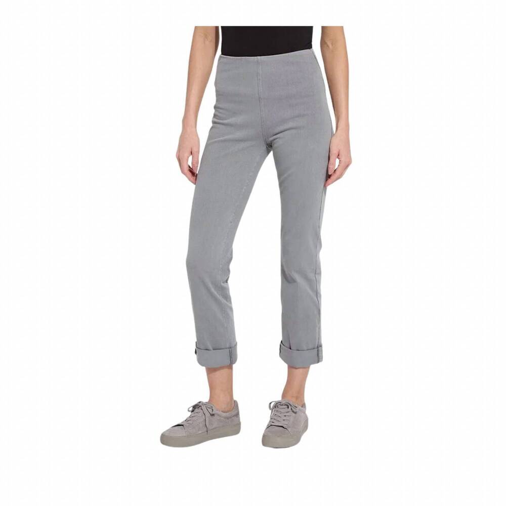 NEW LYSSE boyfriend denim jeans in antique wash dark grey